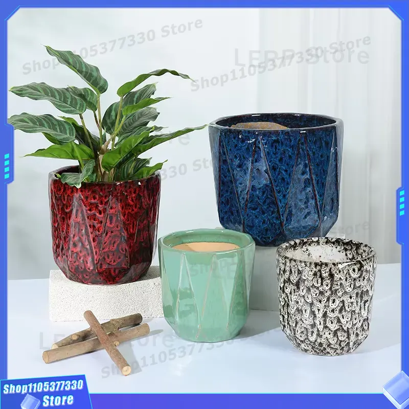 Bonsai Garden For Sale - Pot Bonsai Silindris Keramik Berlapis untuk