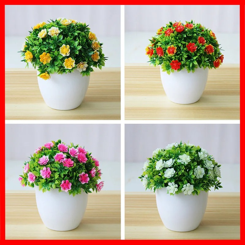 Bonsai Gardenia - 1Pc Buatan Tanaman Bonsai Kecil Bunga