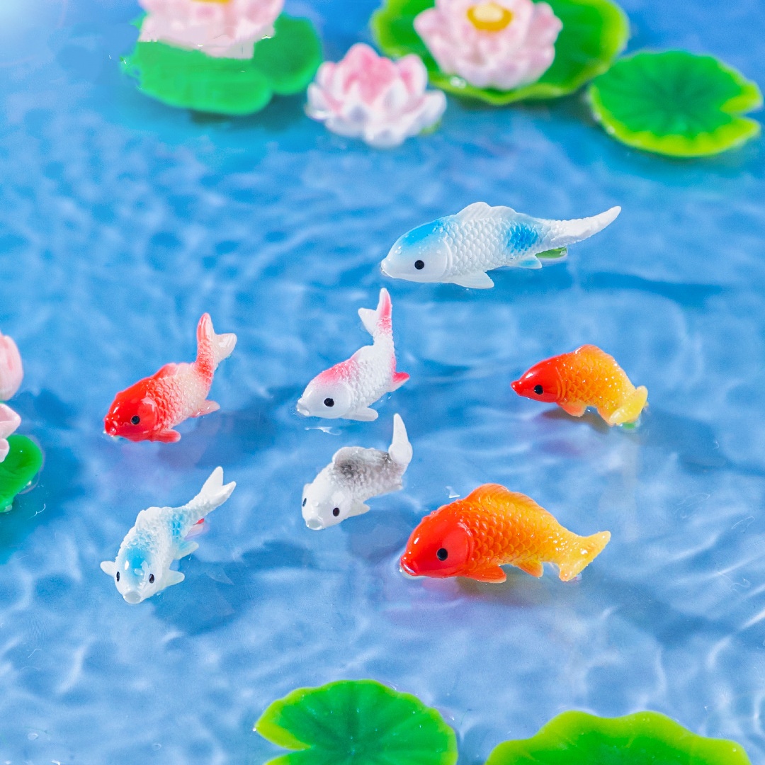 10 Buah Patung Ikan Koi Mini R - Bonsai Gardenia ulasan dan harga