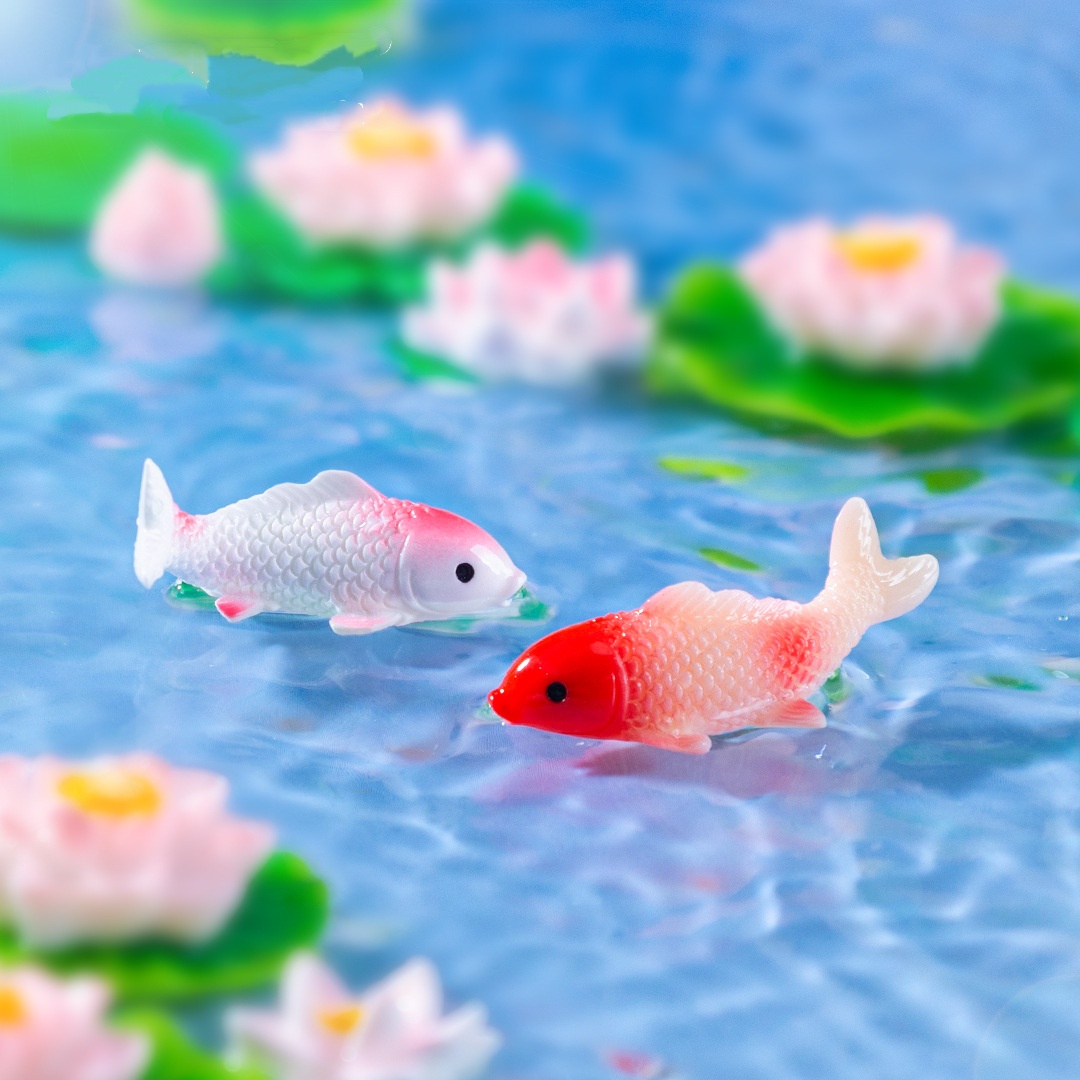 10 Buah Patung Ikan Koi Mini R - Bonsai Gardenia ulasan dan harga